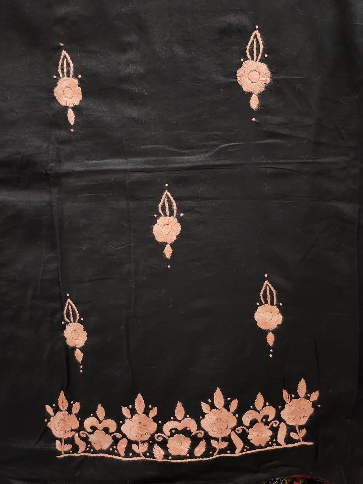 Kashmiri style neckline lawn hand embroidered shirt