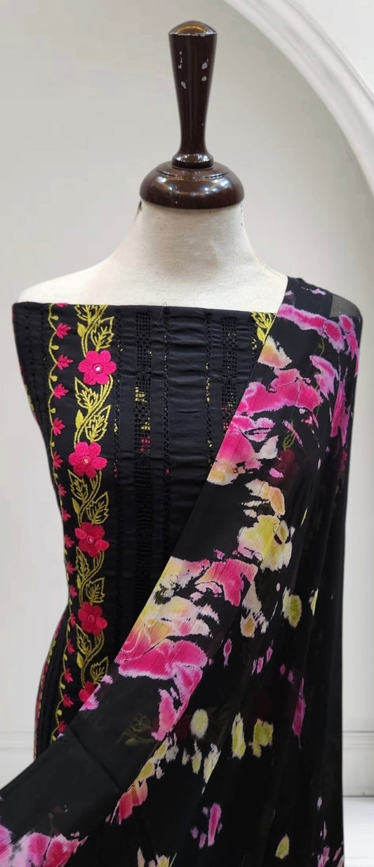 Rare Black beauty Raw Silk 2pc