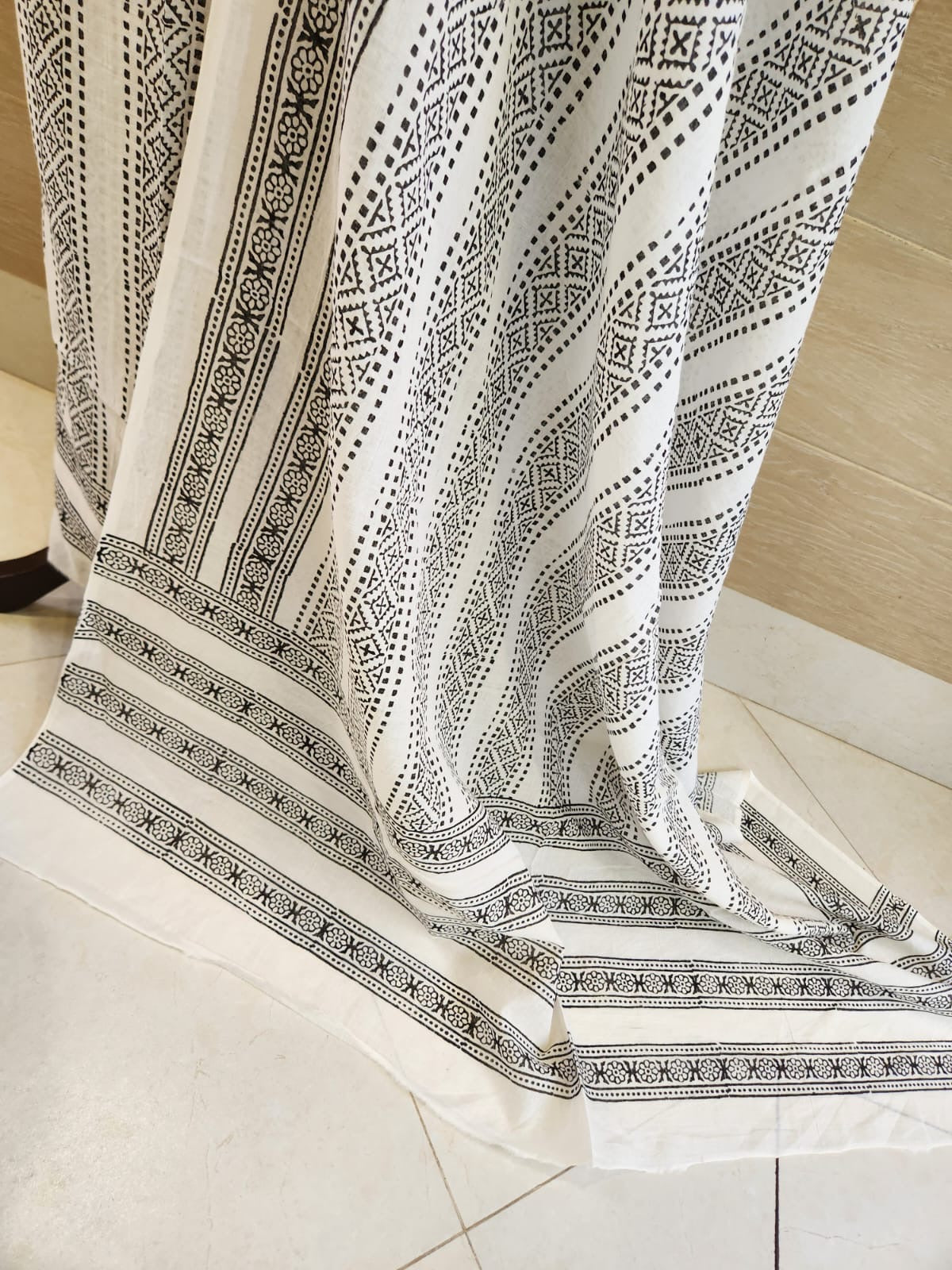 White & black block print 2pc (advance payment)