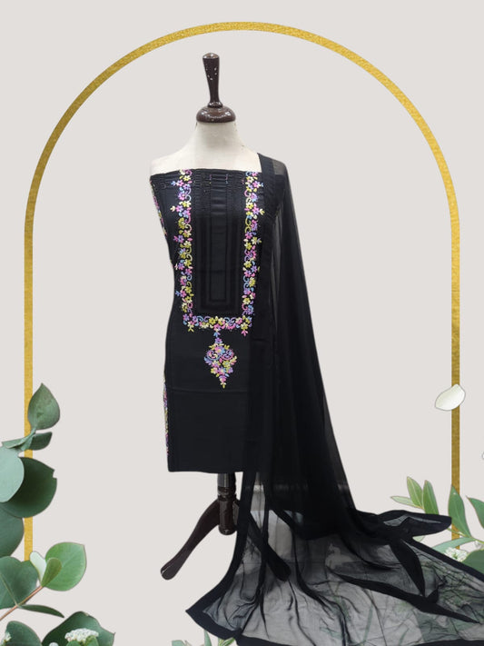 Raw Silk Tarkashi with thread and cut dana Eid Collection