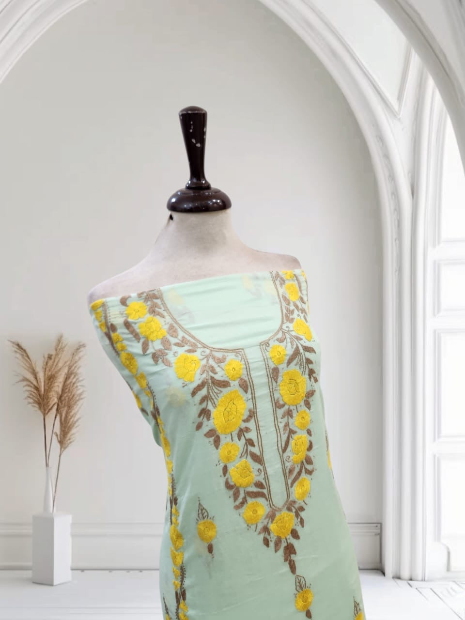 Lawn hand embroidered shirt