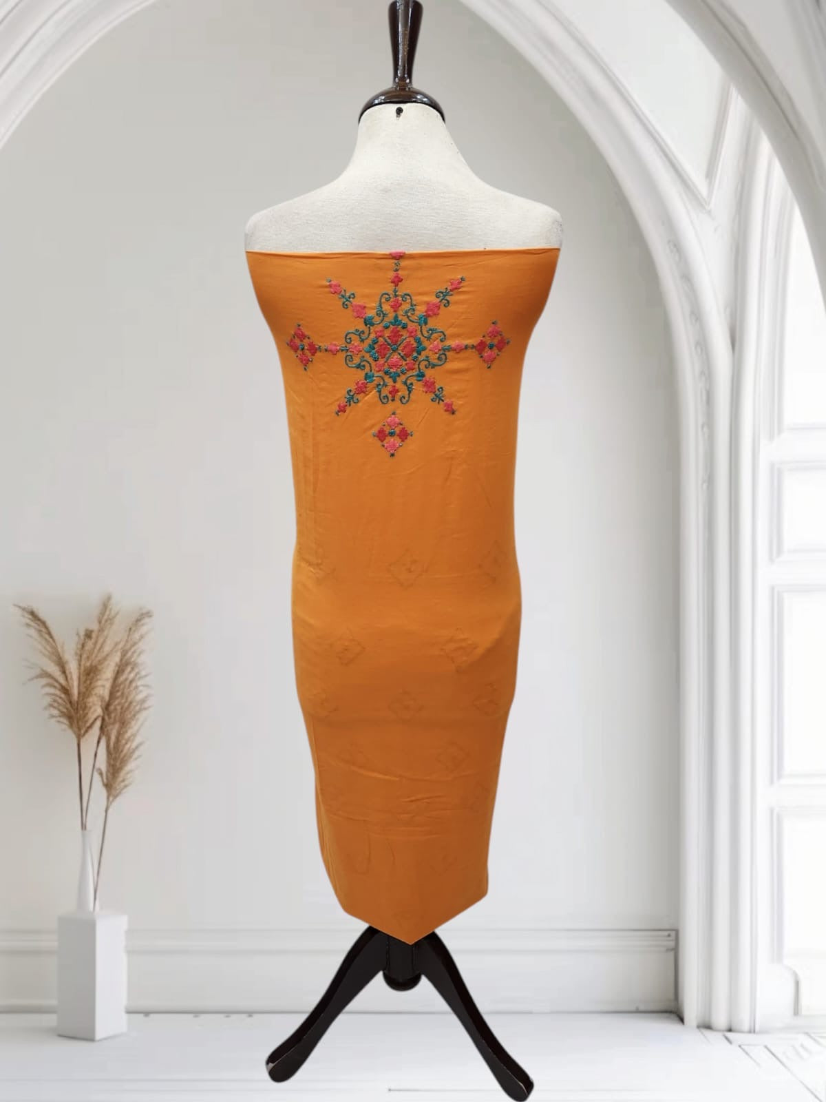 Basanti shade gull e sitta lawn hand embroidered shirt