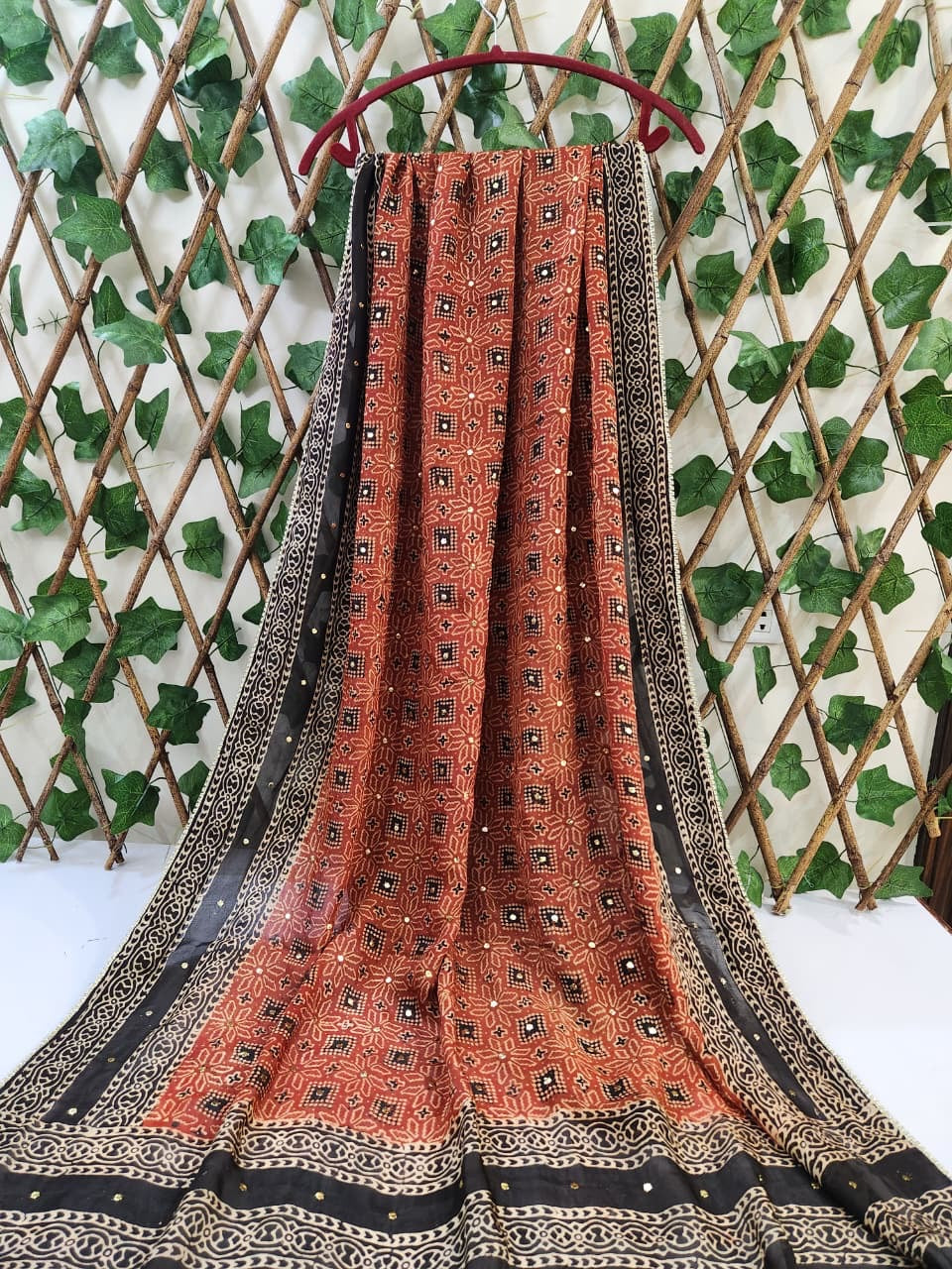 Natural Dyed Mukesh Silk long dupatta (advance payment)