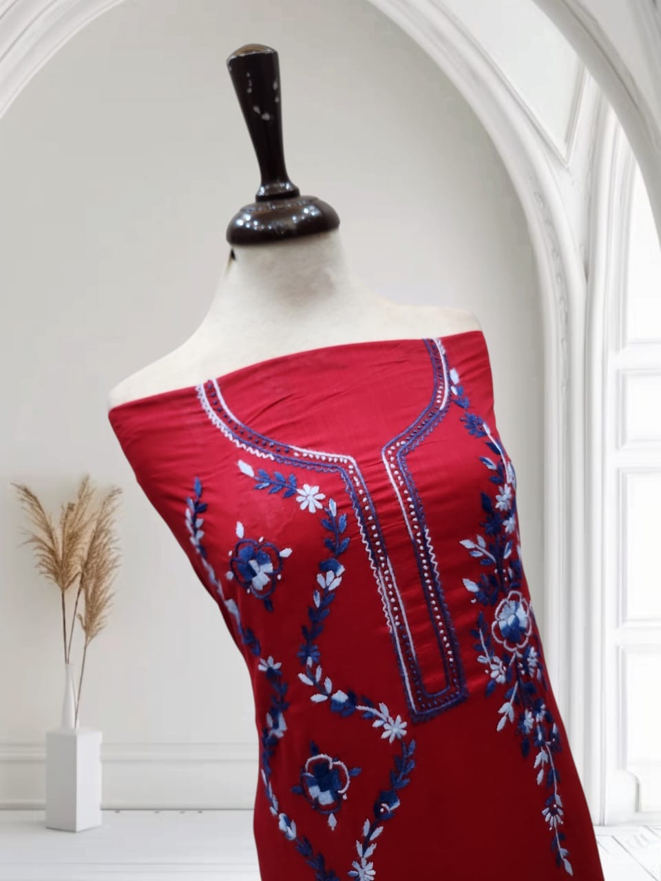 Pocket friendly lawn hand embroidered shirt