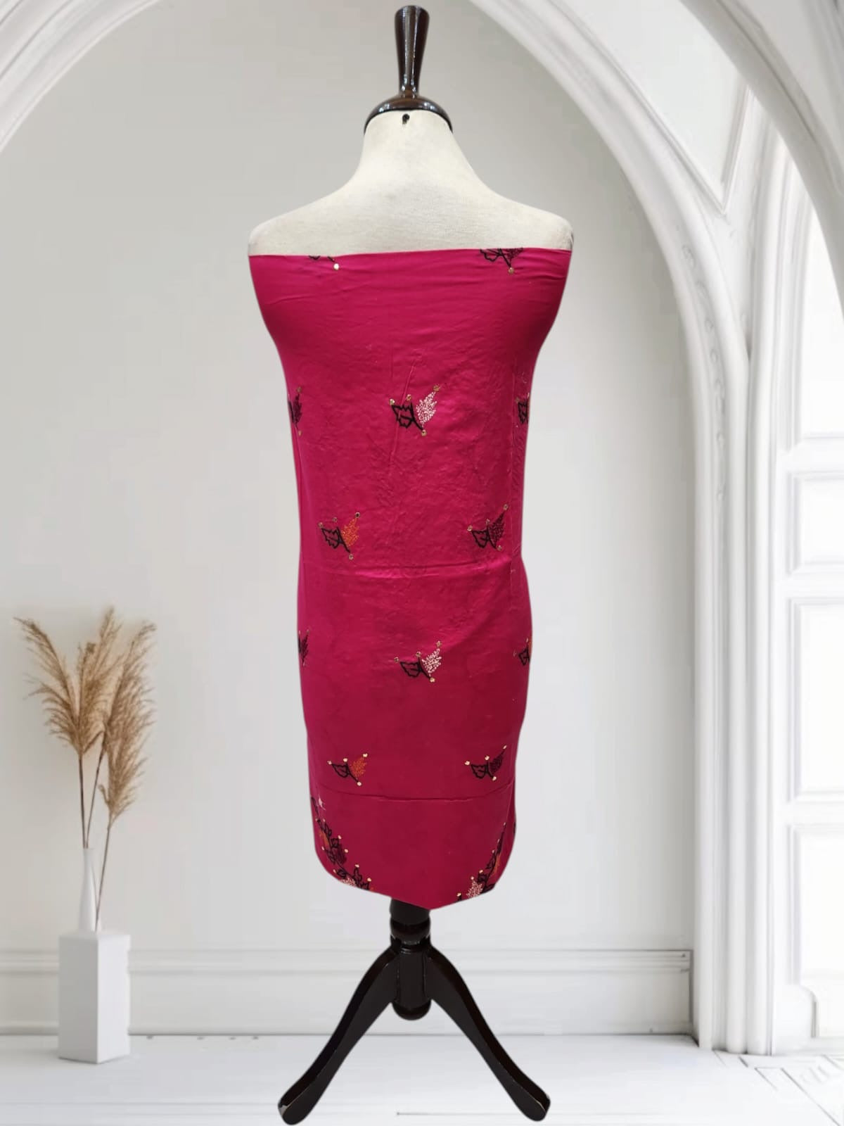 Kashmiri Jaal with mukesh hand embroidered shirt