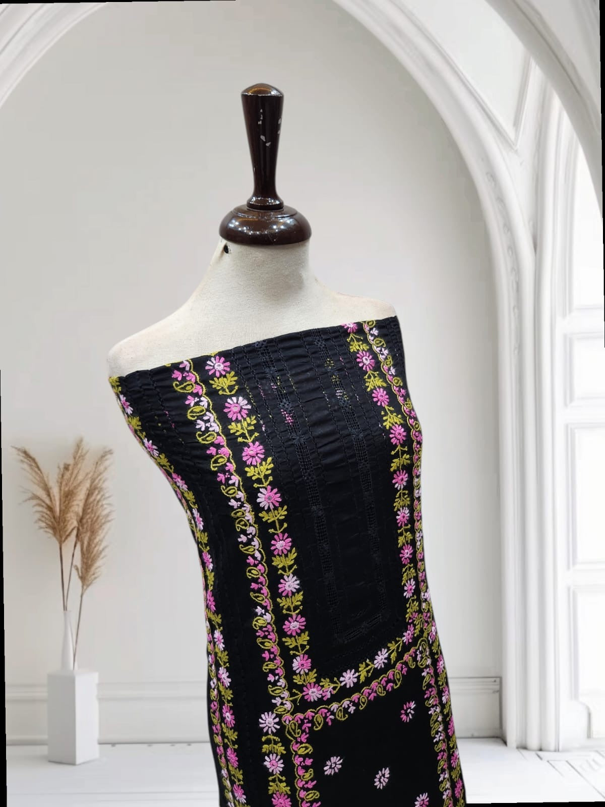 Black Tarkashi Lawn Shirt