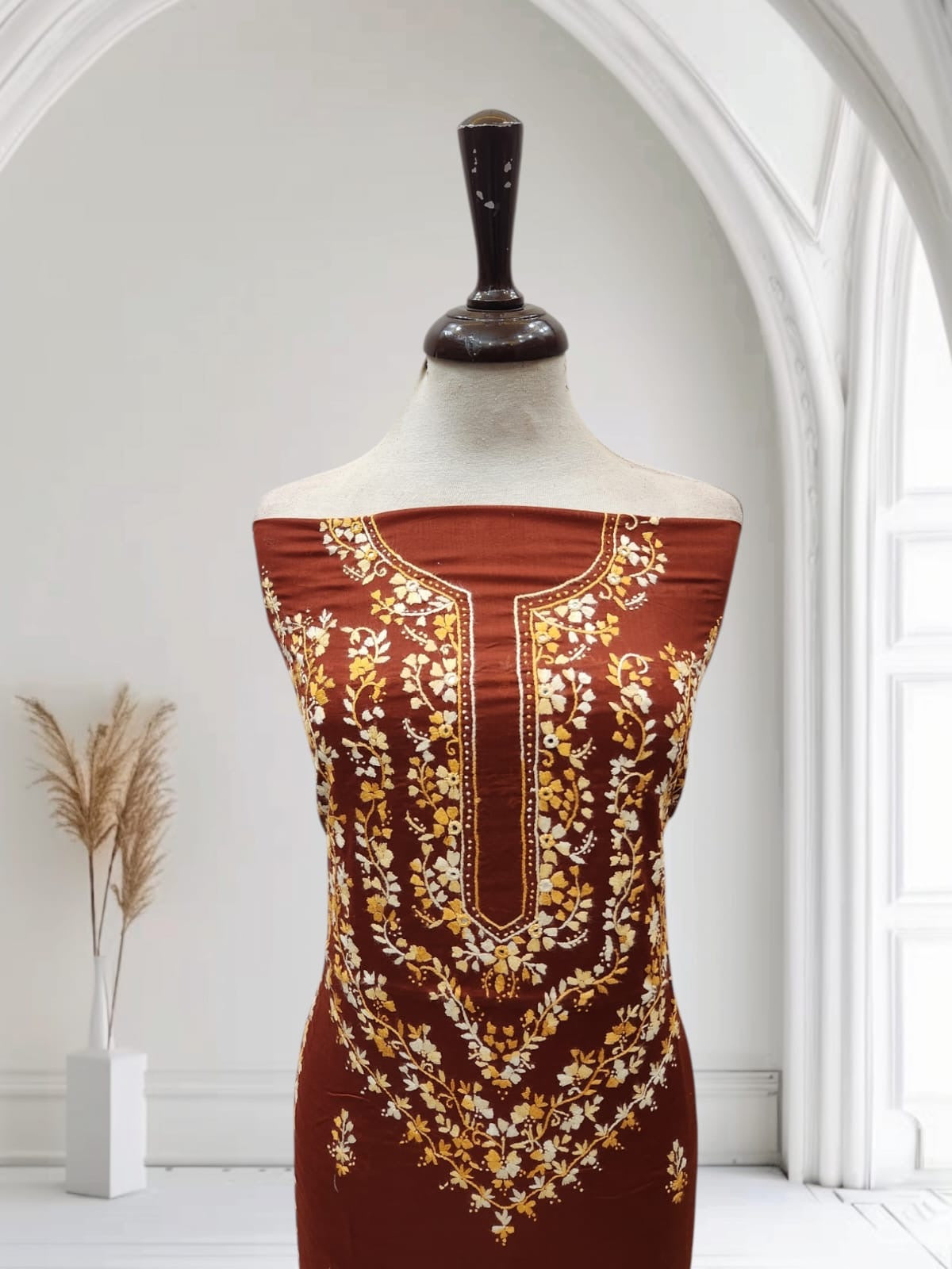 Lawn hand embroidered shirt
