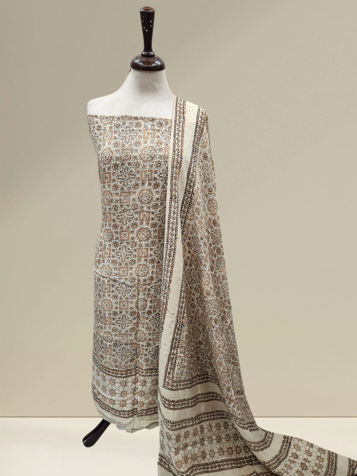 Raw silk Natural dyed 2pc