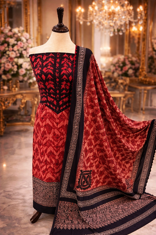 Lawn Natural dyed with applique