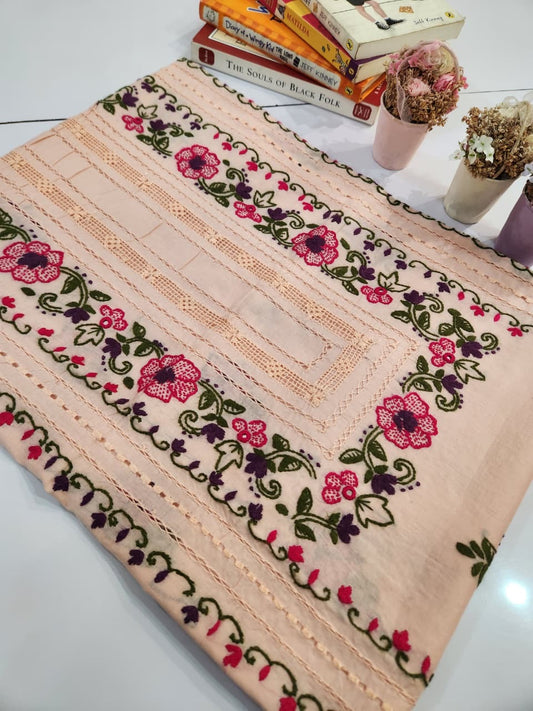 Tarkashi lawn hand embroidered shirt