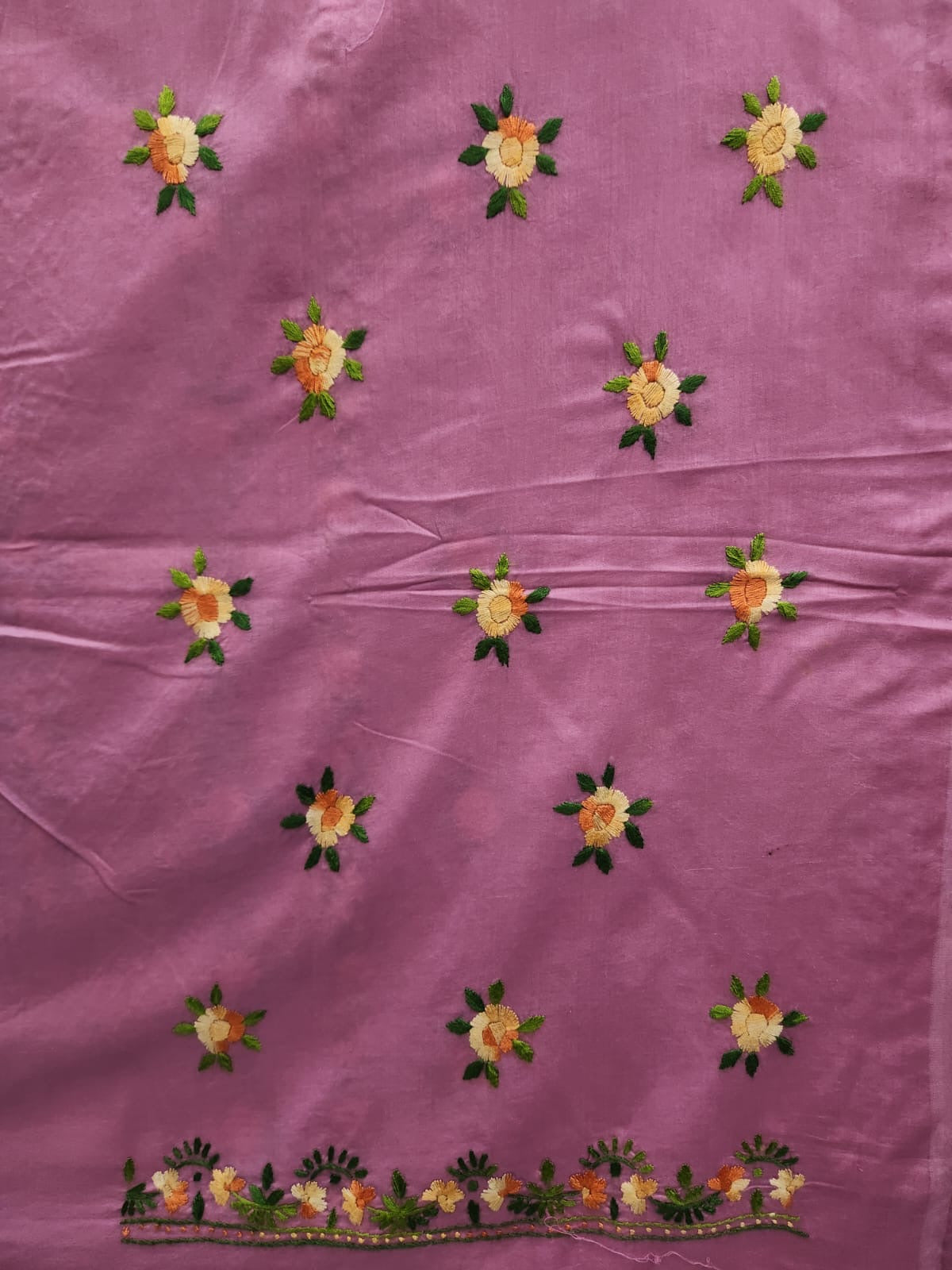 French knots new restock lawn hand Embroidered shirt
