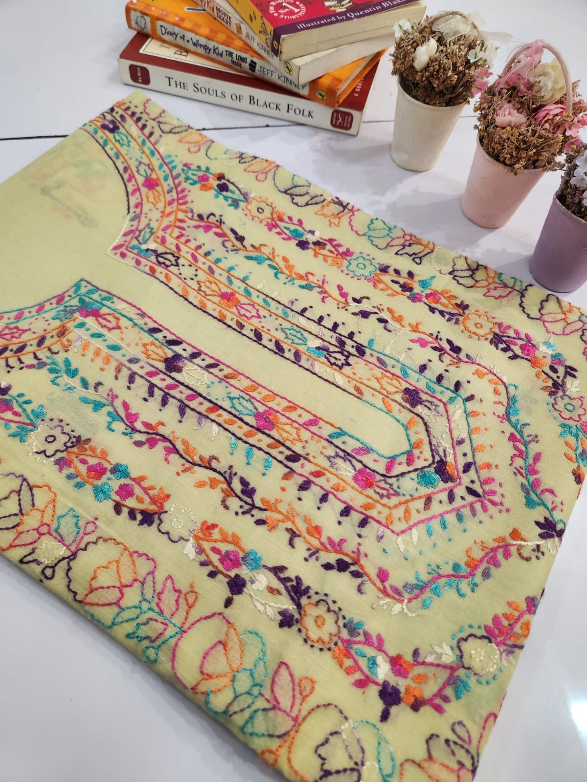Master piece lawn hand embroidered shirt