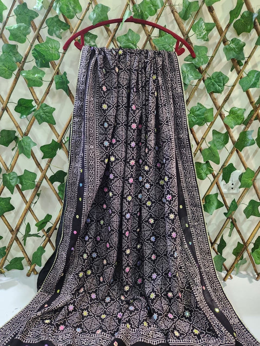 Black Lawn natural dyed heavy mirror work dupatta