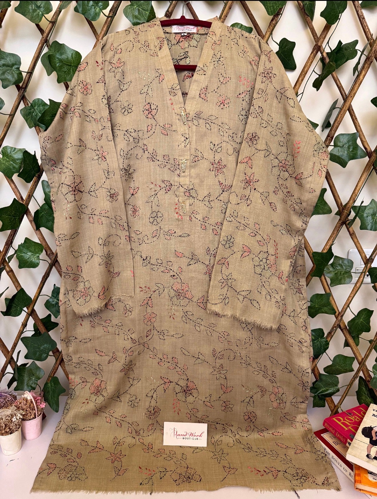 Pashmina Kantha Kurta size Large