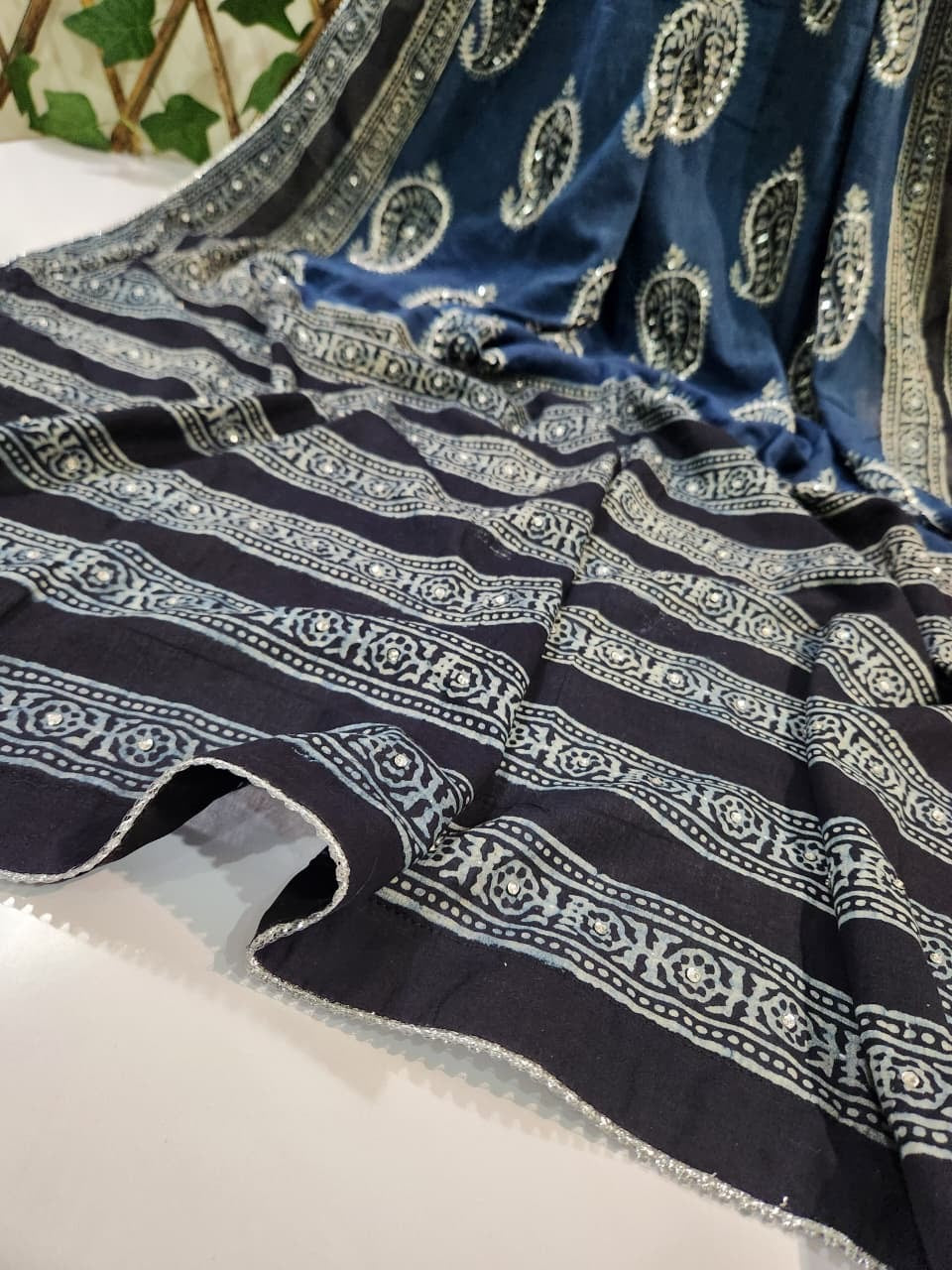 Lawn Natural Dyed adda work Long Duppatta
