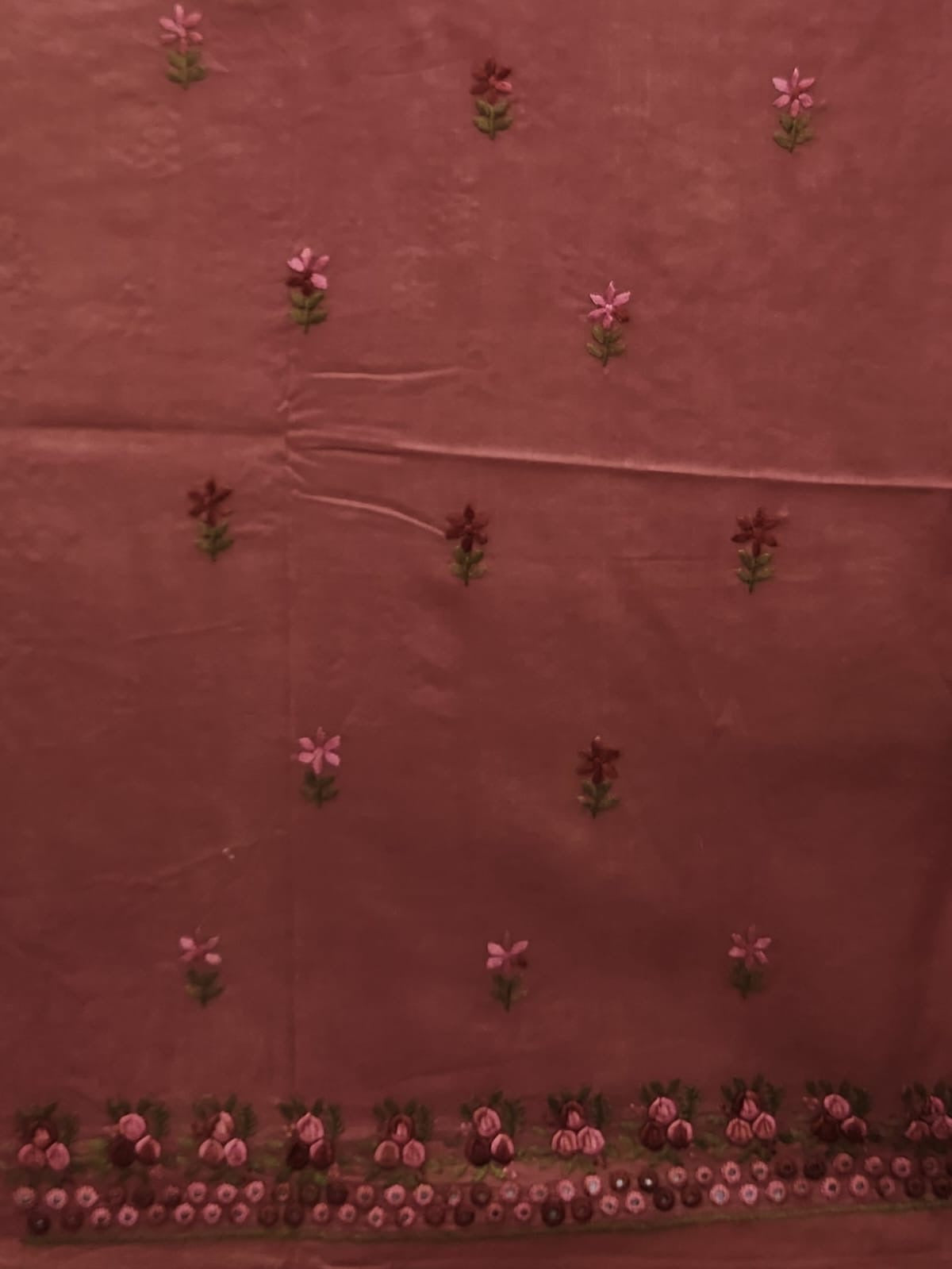 Rose 🥀 Tanka lawn hand embroidered shirt