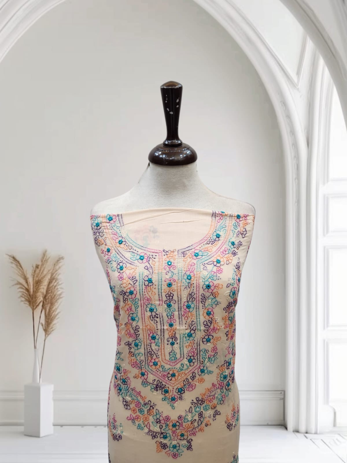 Lawn hand embroidered shirt
