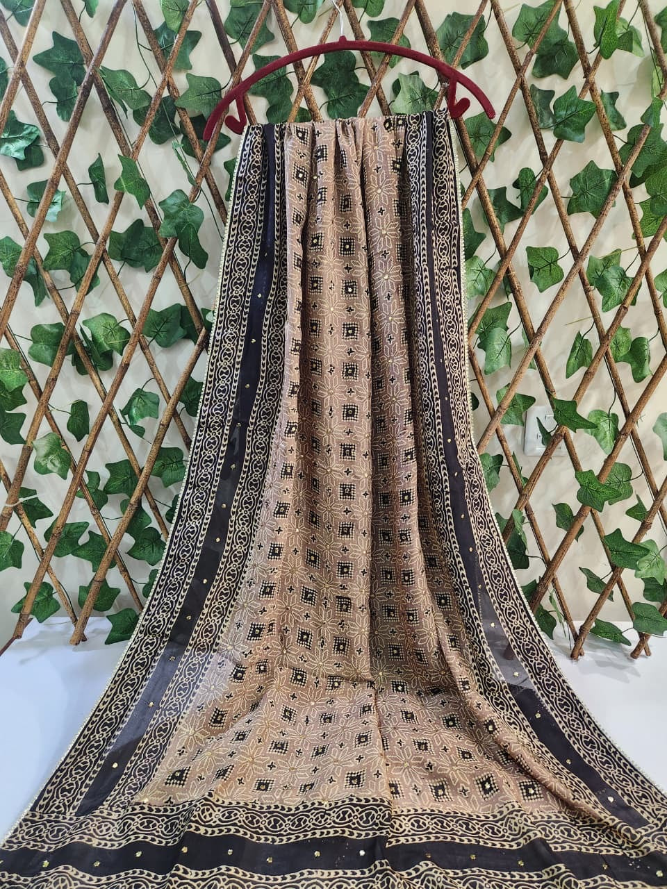 Natural dyed mukesh Silk long dupatta (advance payment)
