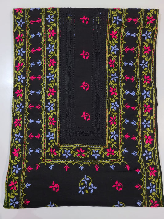 Tarkashi Applique Style 2pc Ice blue with hot pink