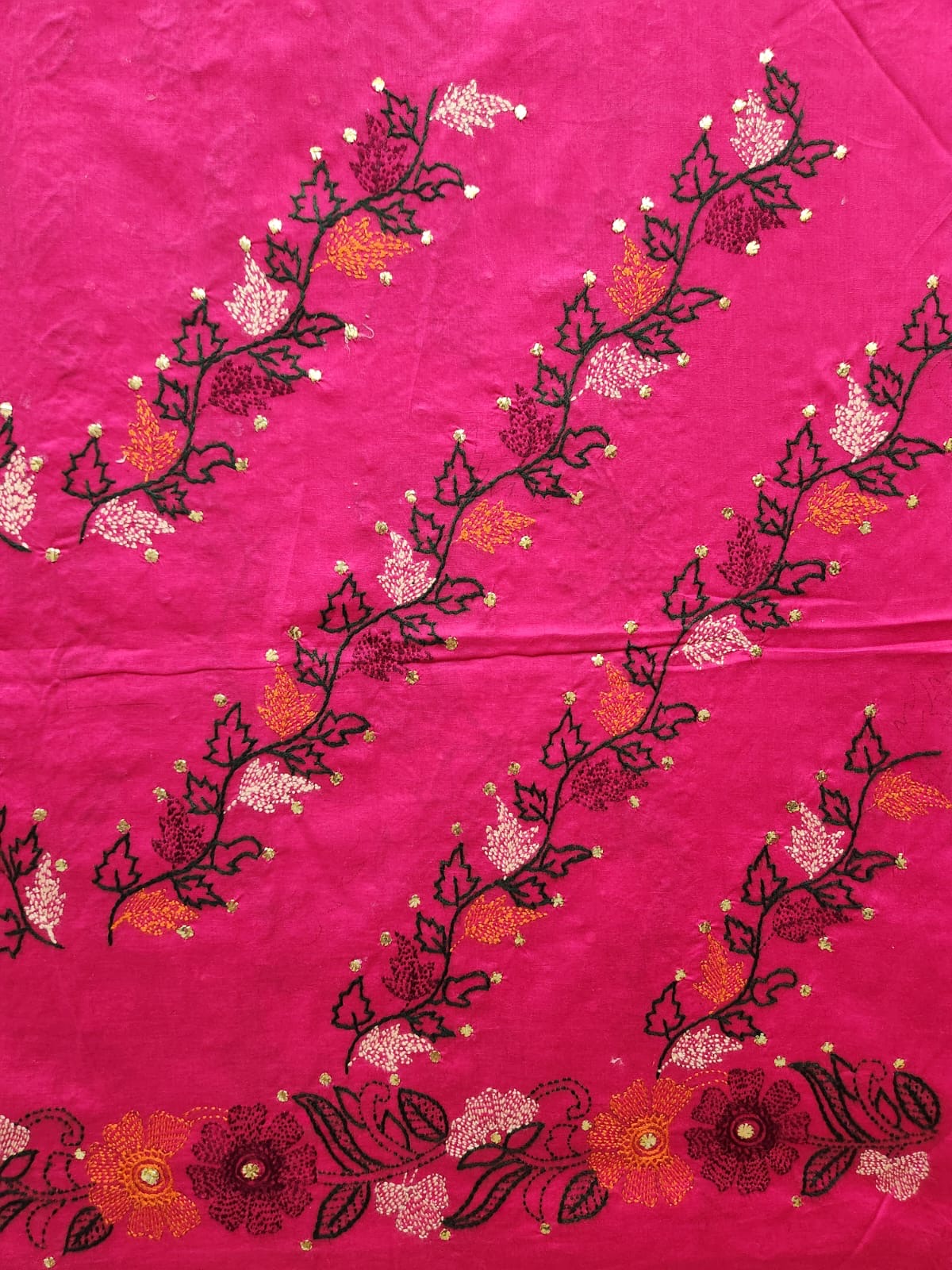 Kashmiri Jaal with mukesh hand embroidered shirt