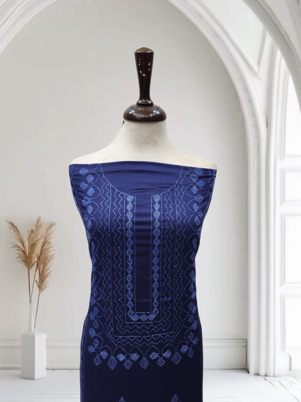 Kaccha tanka solid shade navy blue