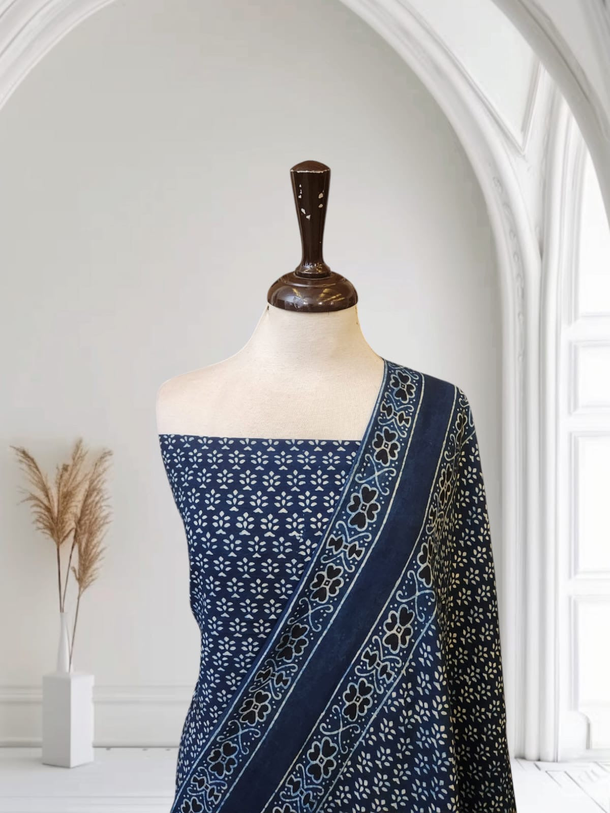 Linen natural dyed 2pc shirt dupatta