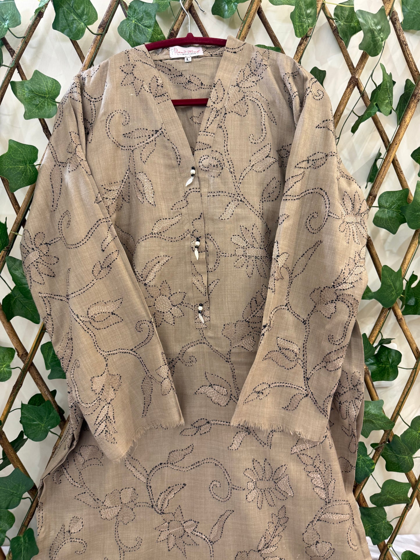 Pashmina Kantha Kurta size large