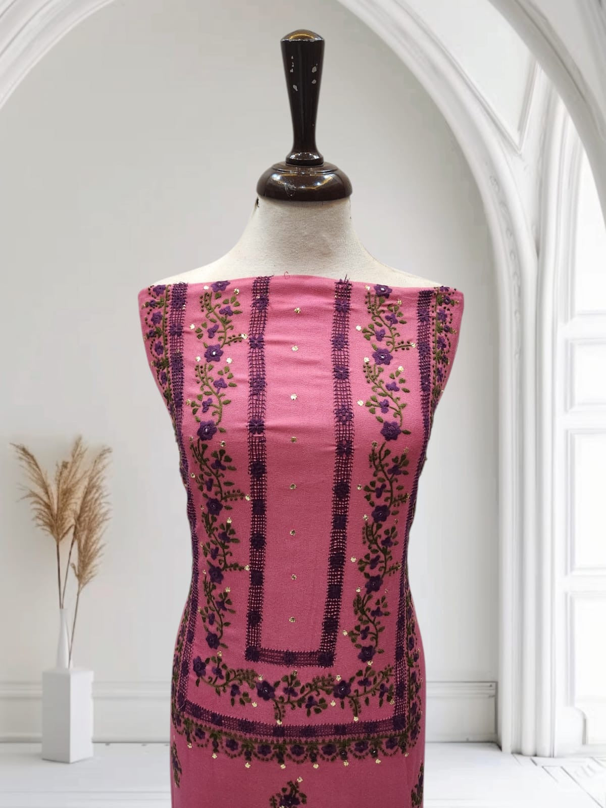 2pc Marina Tarkashi with Mukesh & Thread work
