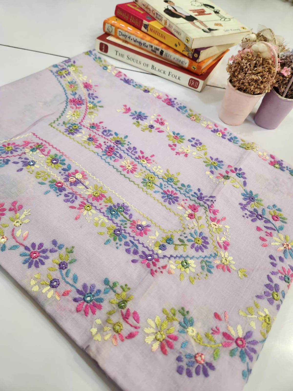 Lawn hand embroidered shirt