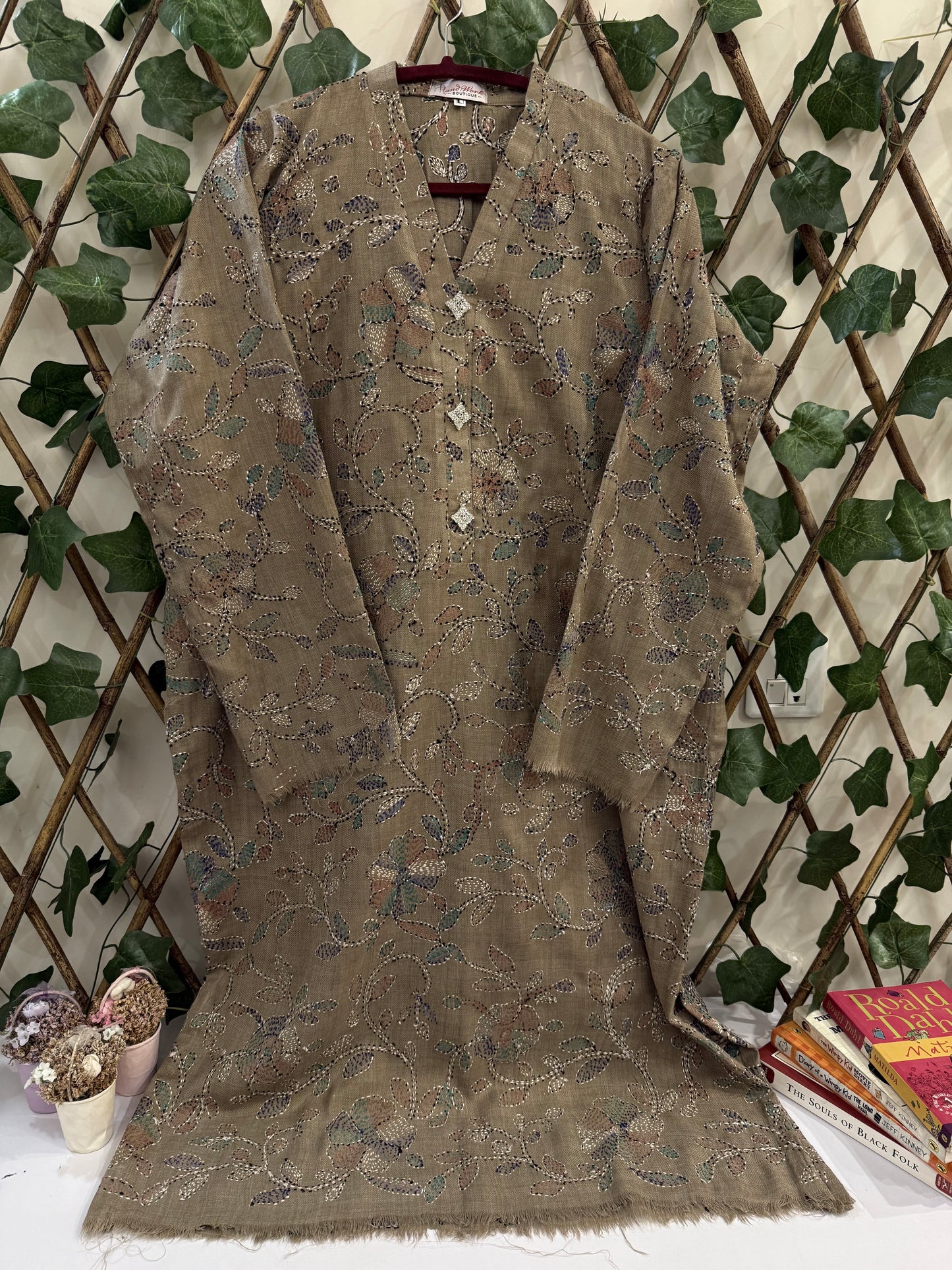 Pashmina kantha kurta size Large