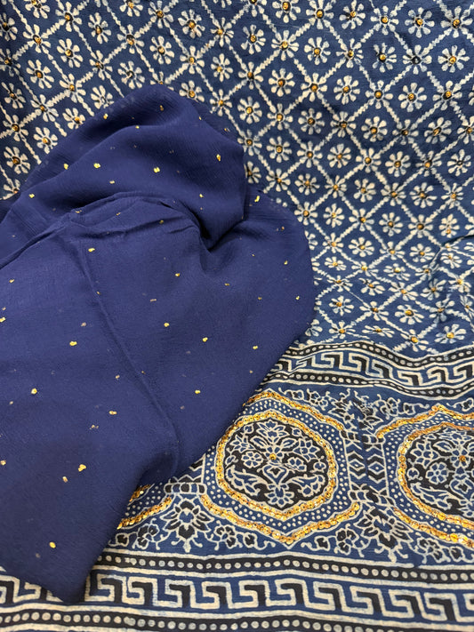 Raw silk shirt with dupatta