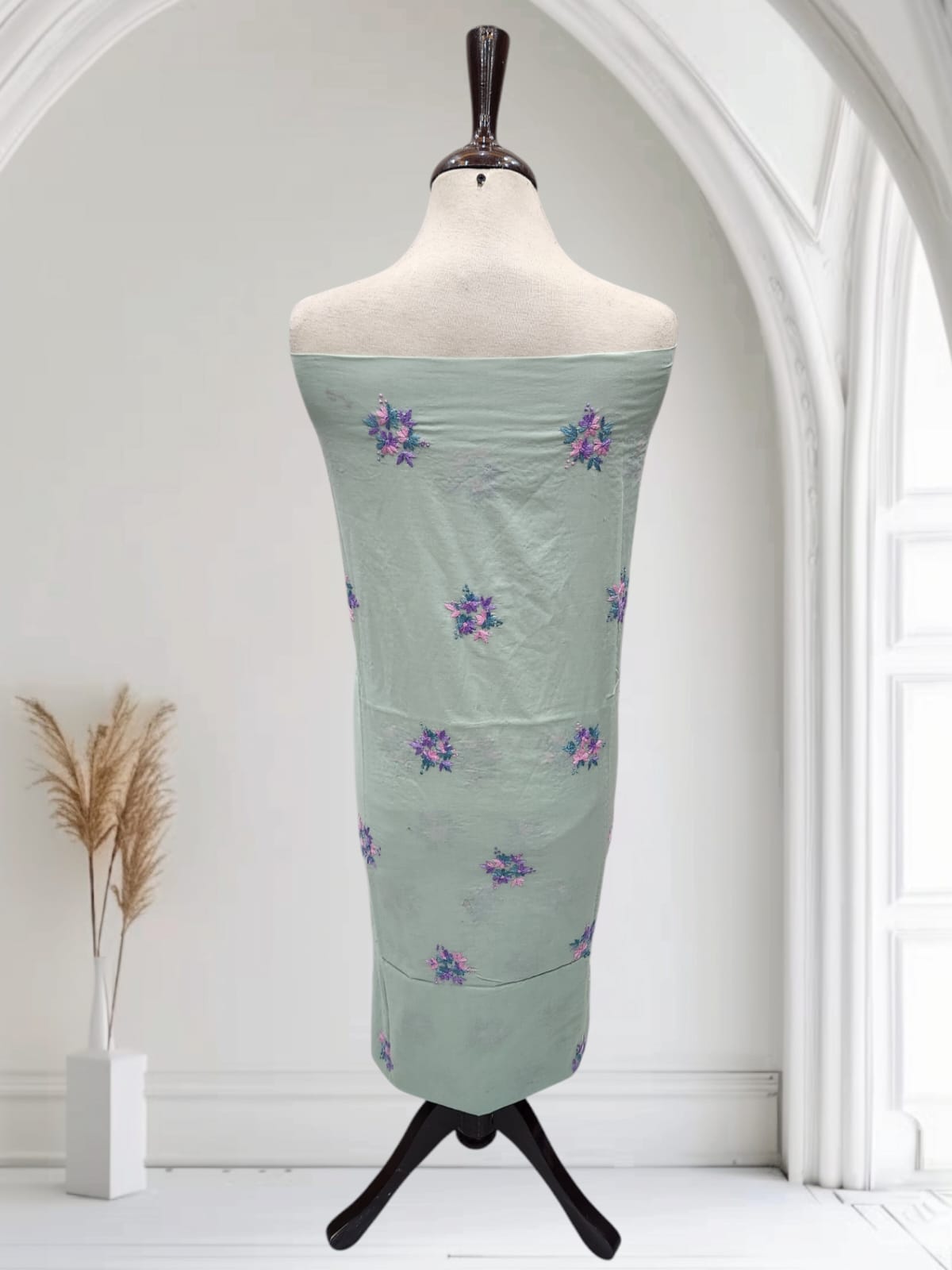 Pastel green Tarkashi 3 patti lawn