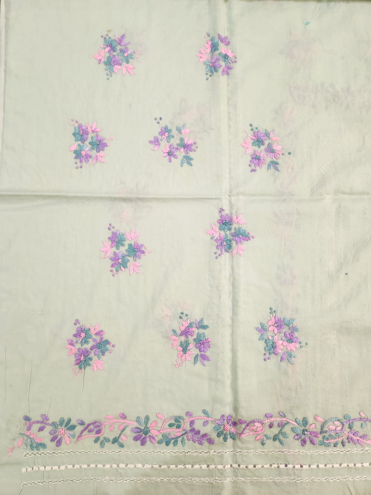 Pastel green Tarkashi 3 patti lawn