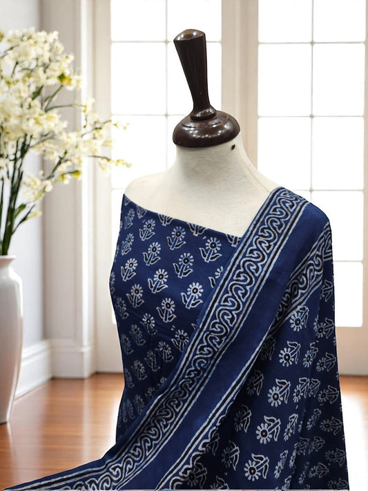 Natural dyed Lawn 2pc Indigo Flowers