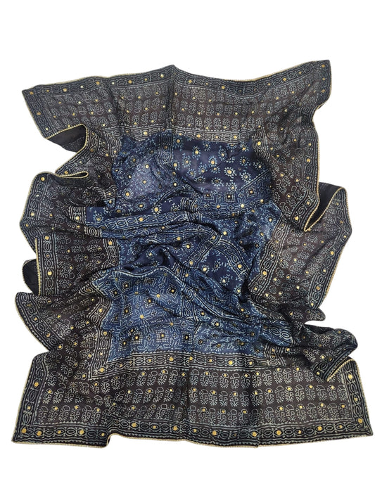 Medium silk Mukesh Natural dyed shawl