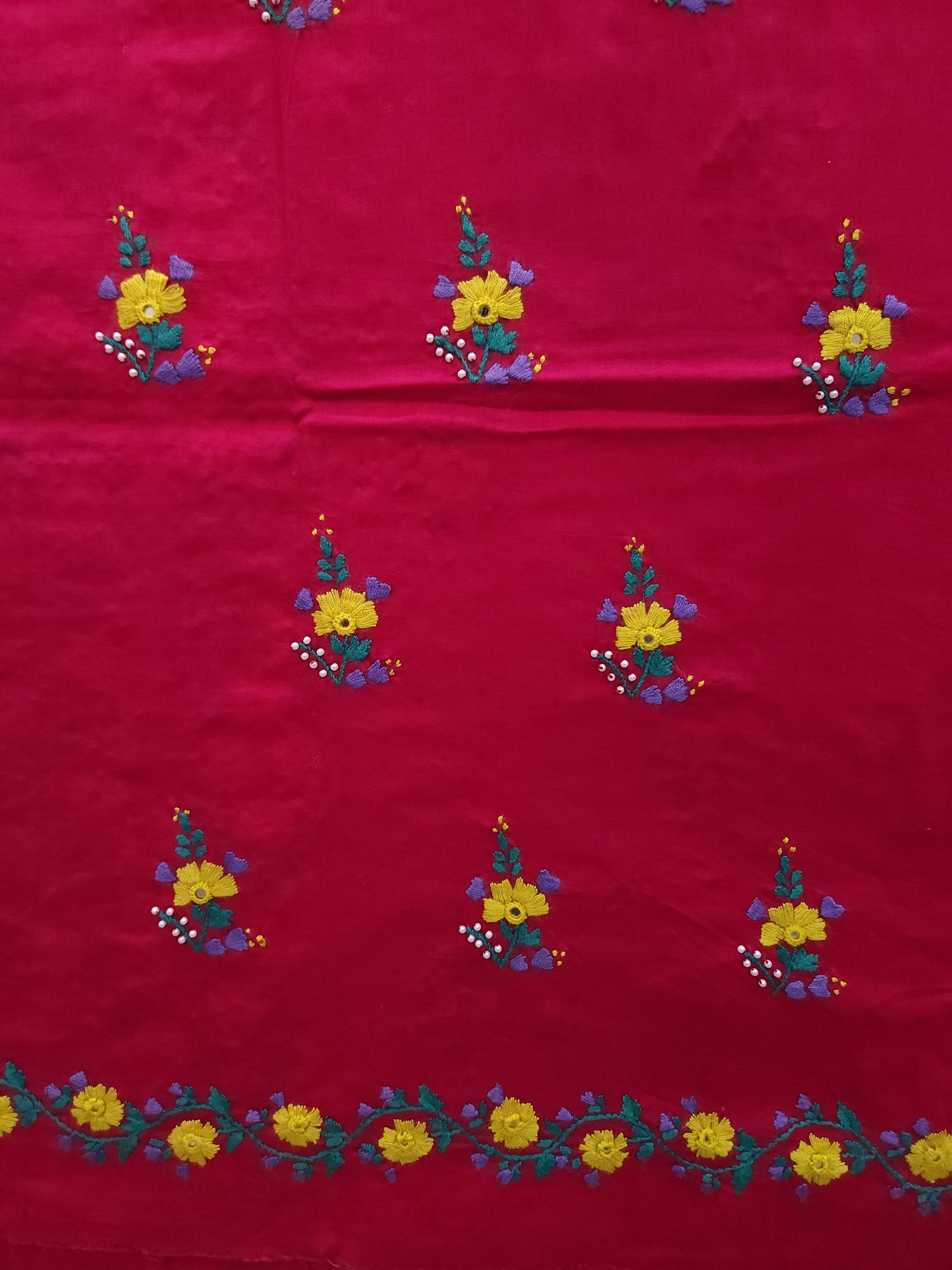 Haseen wali lawn hand embroidered shirt hotpink